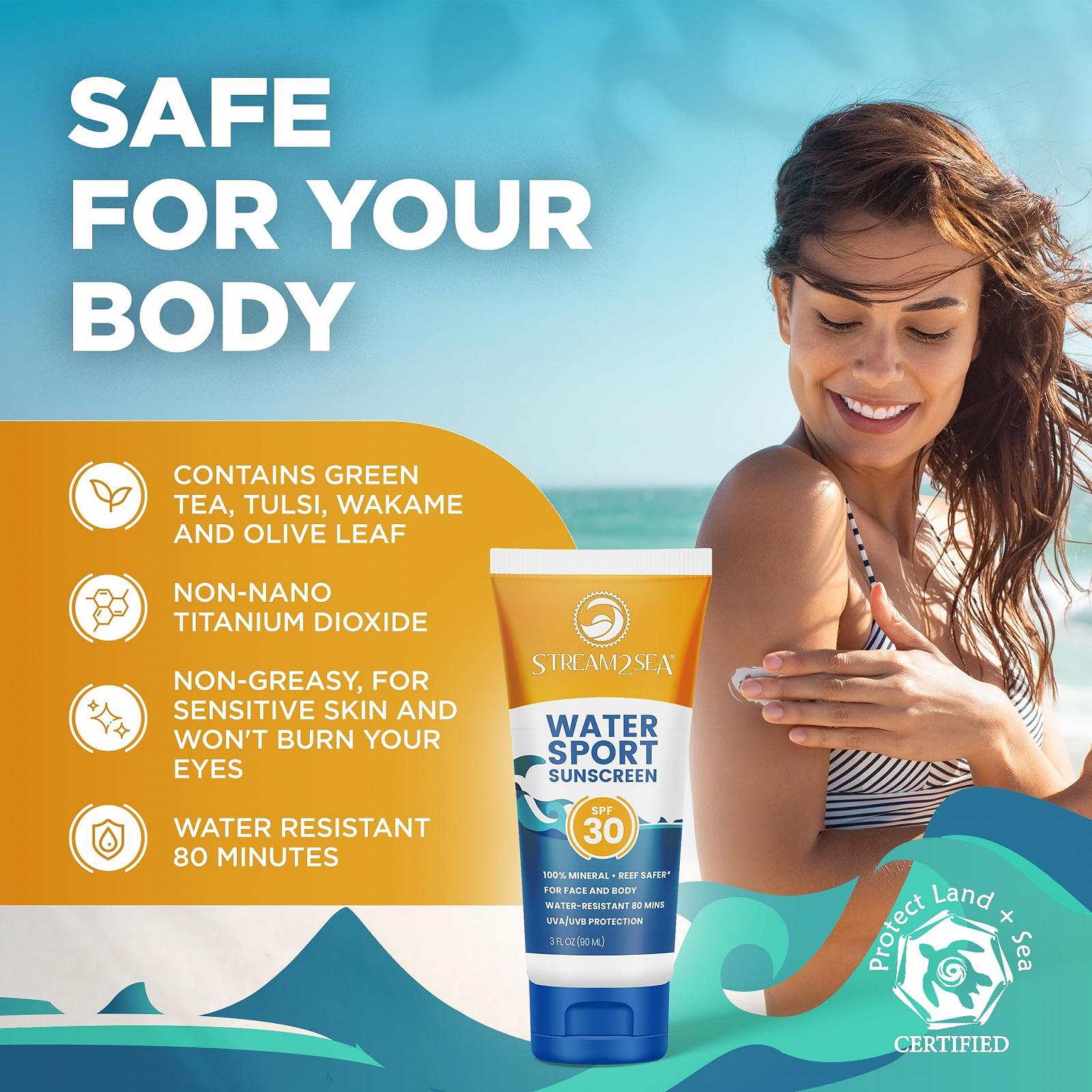 Солнцезащитный крем Stream2Sea Sport SPF 30 для тела, фото №8