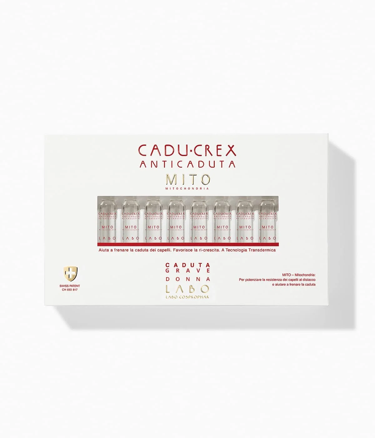 Засіб від випадіння волосся Cadu-Crex Mito для жінок (20 ампул, сильне випадіння волосся), фото №1