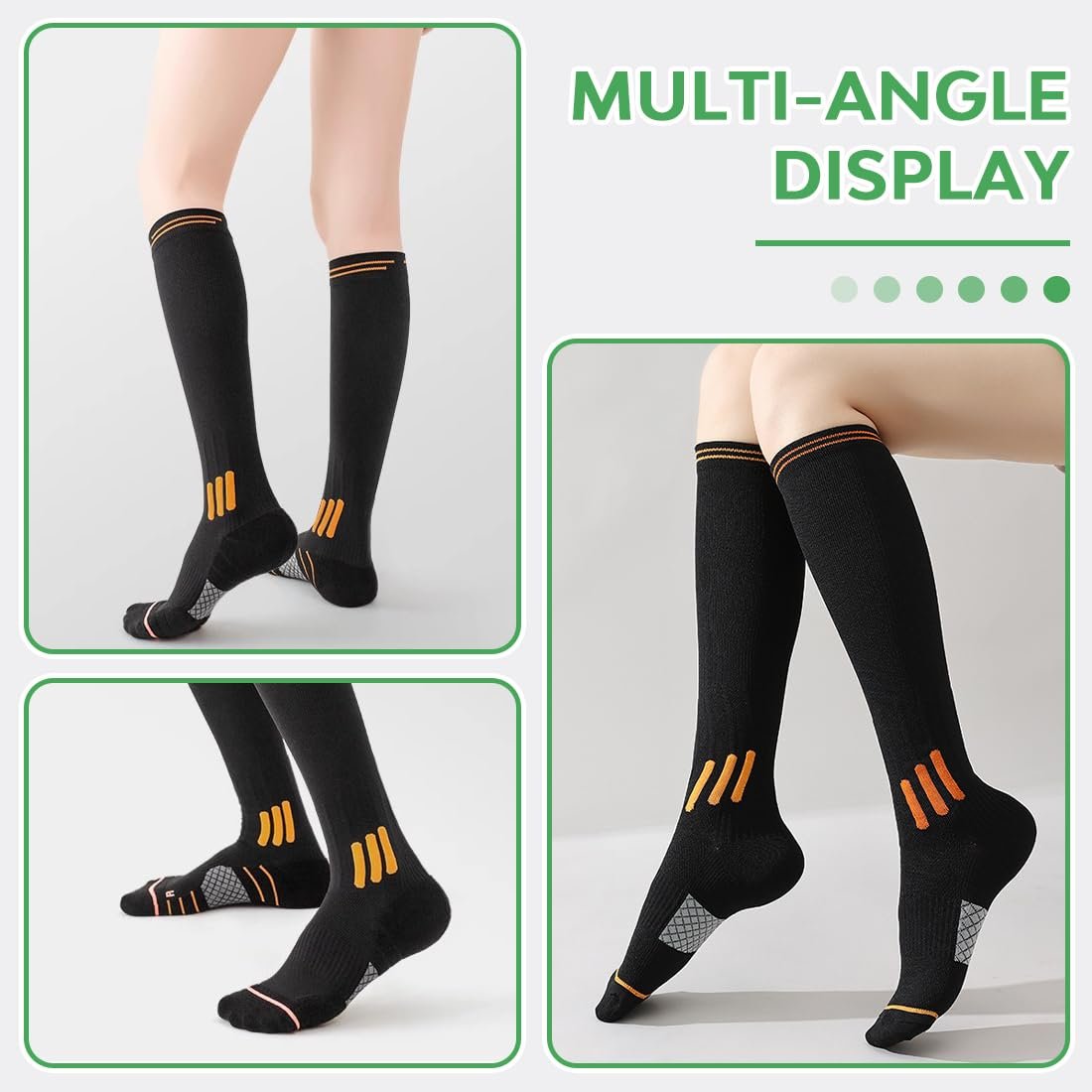 Компресійні шкарпетки 2 пари Чорний + Білий, фото №3