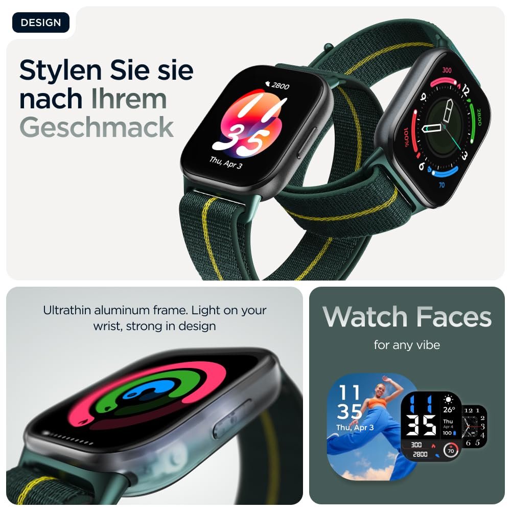 Смарт-часы Motorola Moto Watch Fit Функции фитнеса, Moto AI Control, 1,9-дюймовый OLED-дисплей, Gorilla Glass 3, IP68, до 16 дней автономной работы, BT, 32 ГБ/256 ГБ, Android, Trekking Green, фото №3