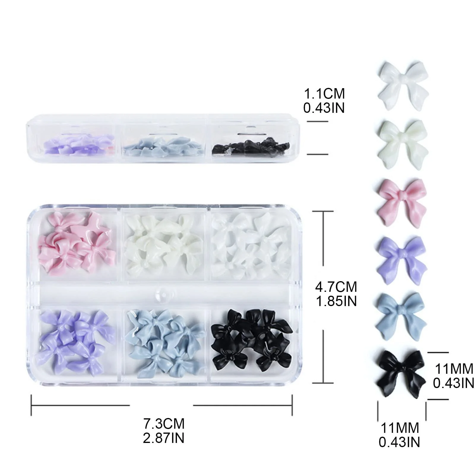 Украшения для ногтей Бантик Смола 3D 30 шт, фото №3