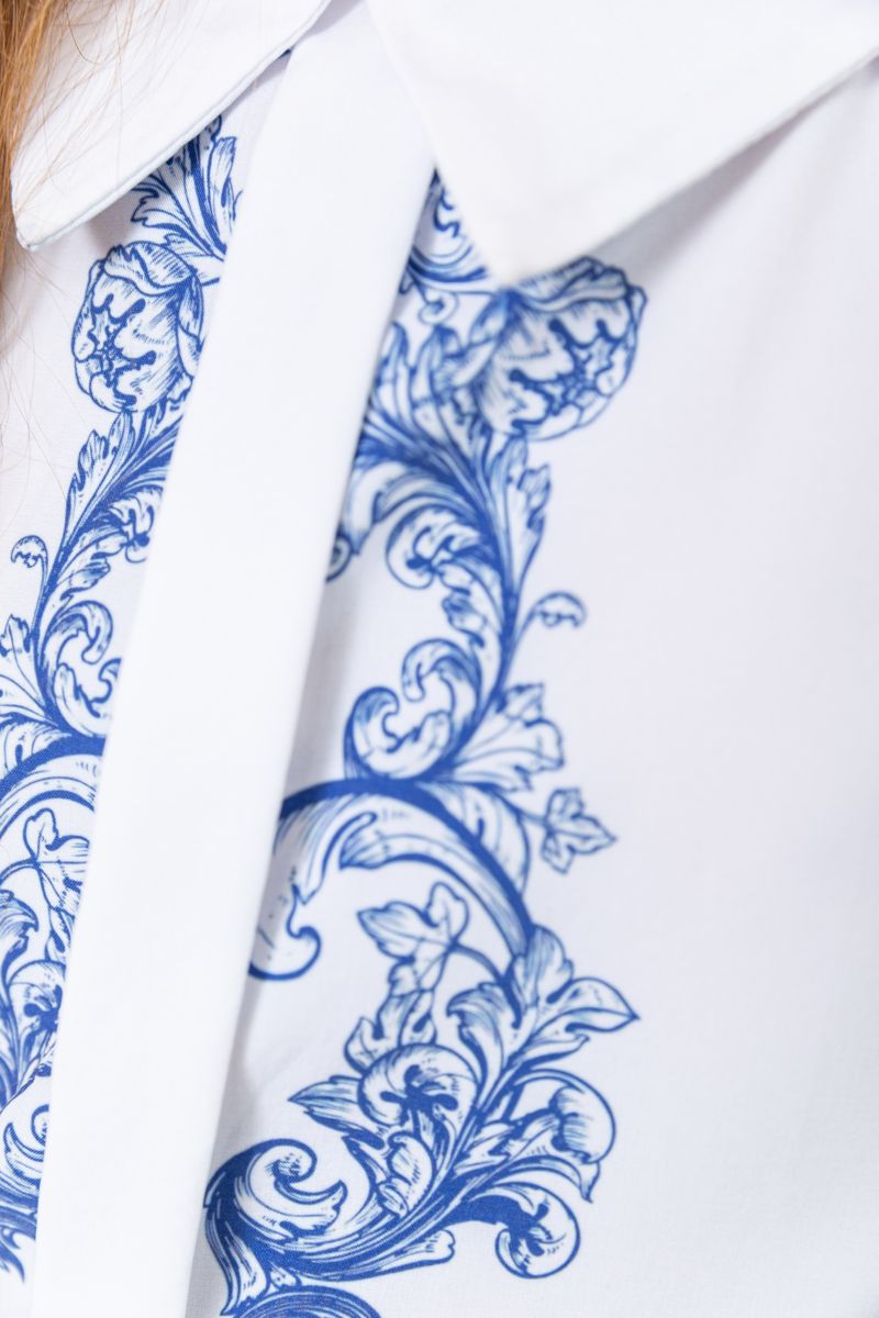 Блуза для дівчаток нарядова колір біло-синій 172R026-1, фото №6