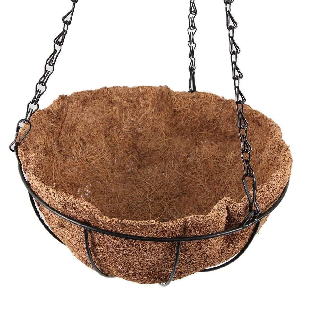 Підвісний кошик металевий з кокосовим вкладишем, 10 дюймів, фото №4