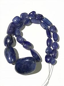 Бусины Танзанит Наггетсы Гладкие 9 x 11 - 12 x 18 мм, нить длиной 35.5 см бусины из драгоценных камней для ожерелья, браслета - Фото 1