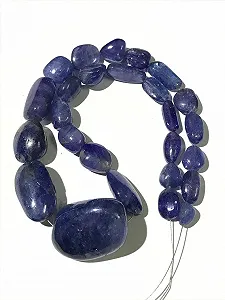 Бусины Танзанит Наггетсы Гладкие 9 x 11 - 12 x 18 мм, нить длиной 35.5 см бусины из драгоценных камней для ожерелья, браслета - Фото 1