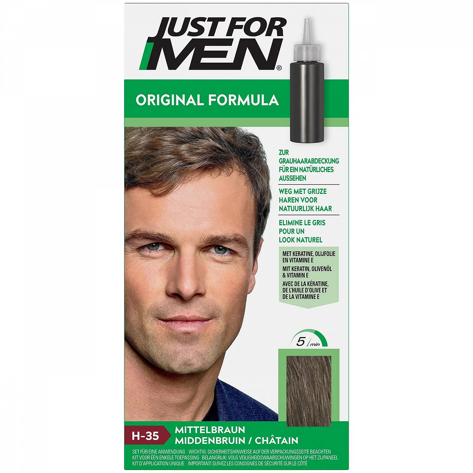 Фарба для волосся Just for Men Original Formula Світло-коричневий H35, фото №1 Фарба для волосся Just for Men Original Formula Світло-коричневий H35, фото №1