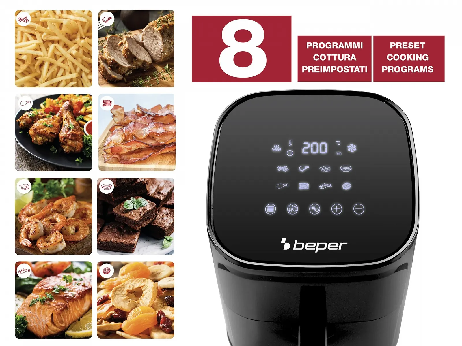 Мультипіч BEPER P101FRI051 5 л 8 програм Чорна, фото №3 Мультипіч BEPER P101FRI051 5 л 8 програм Чорна, фото №3