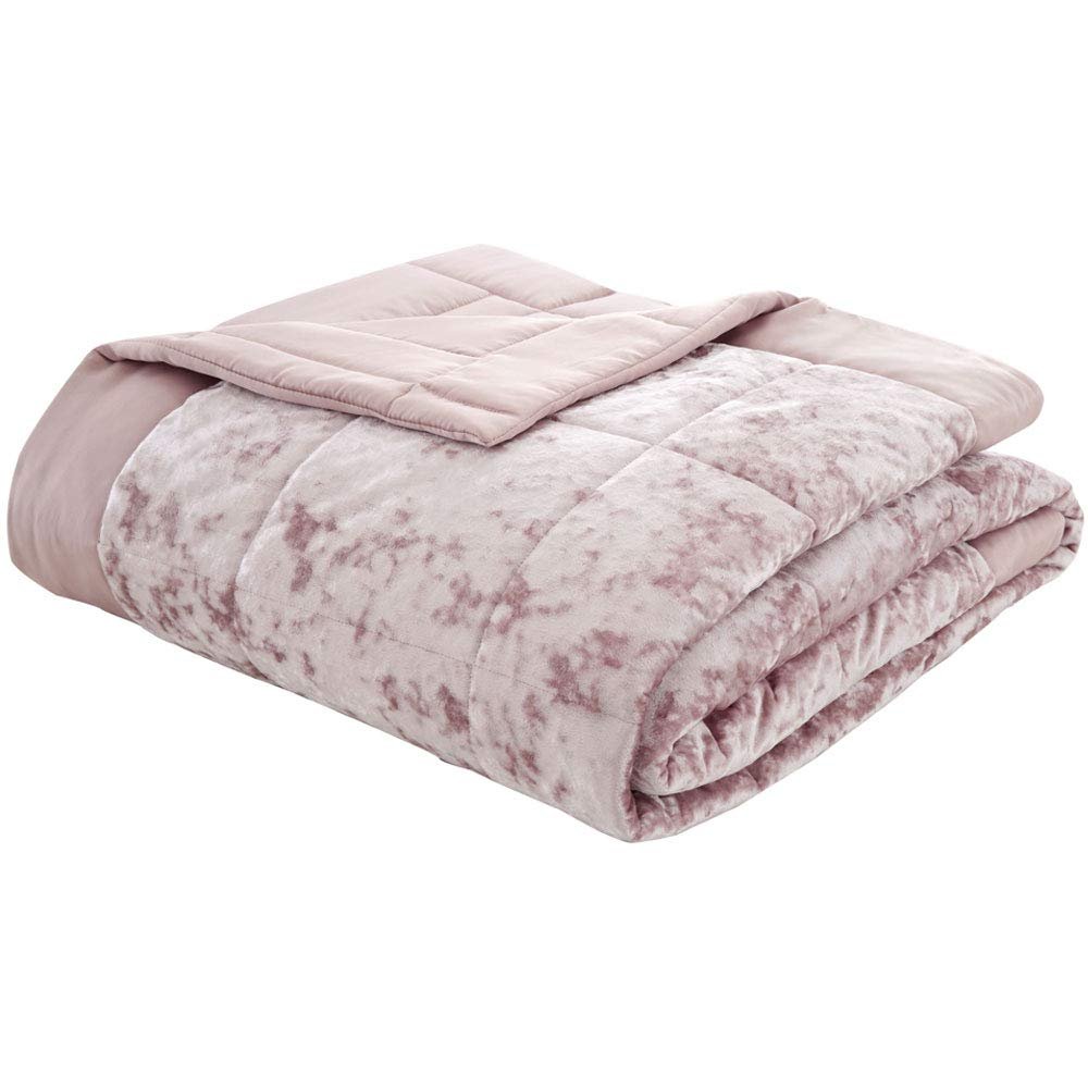 Покрывало стеганое Catherine Lansfield Crushed Velvet 220 x 220 см Розовый румянец, фото №3