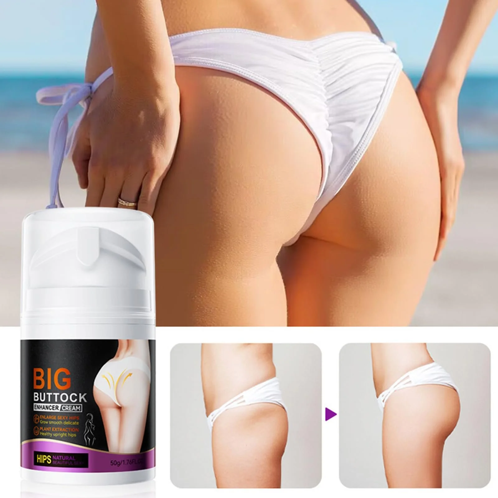 Крем антицелюлітний, для спалювання жиру, для пружності та формування тіла для живота, талії та сідниць, масажний крем, фото №4