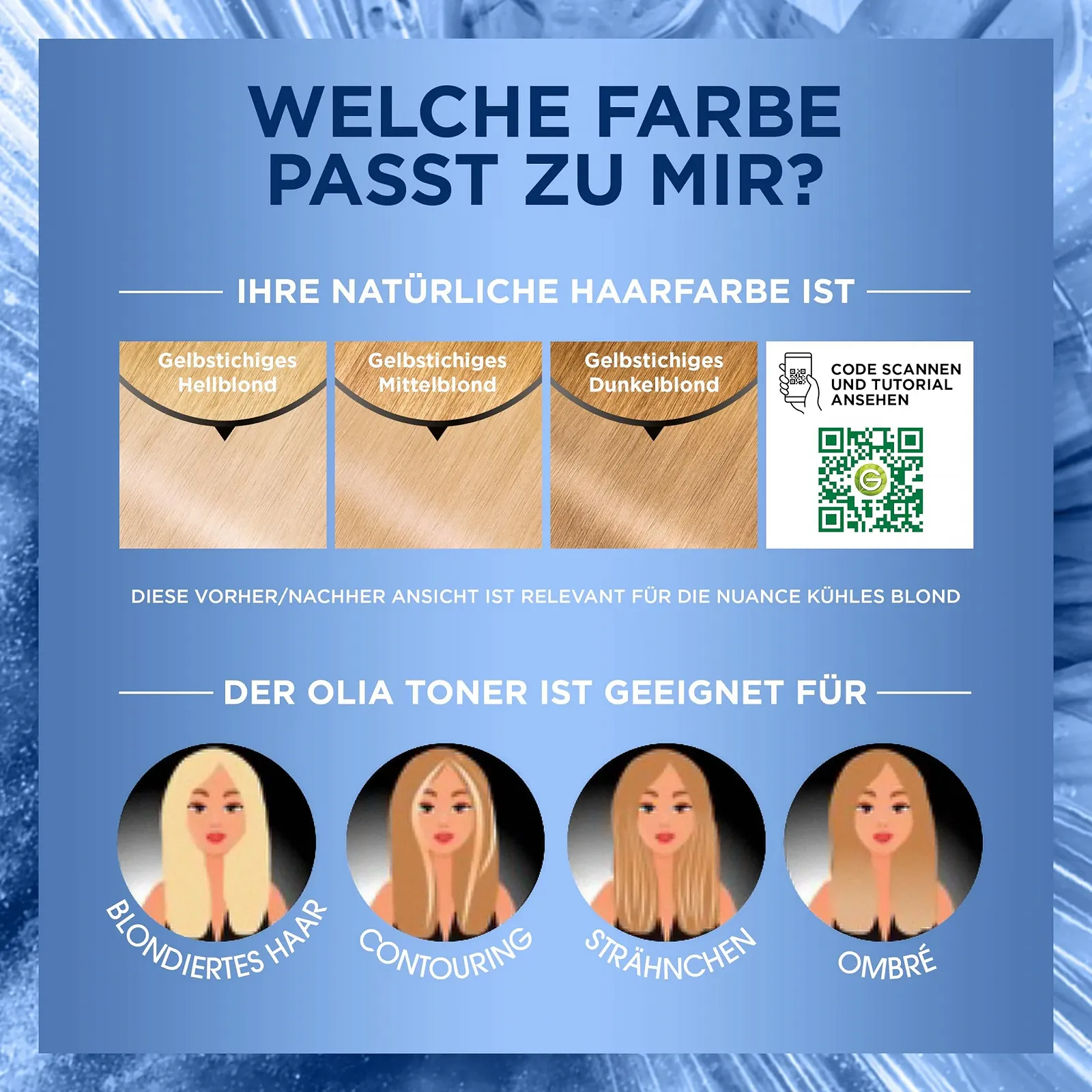 Тонер Olia 9.1 Холодний Блонд, інтенсивний тонер проти жовтизни для освітленого волосся, для мелірування, балаяжу та омбре, веганська формула без аміаку, для сяючого блиску, фото №4 Тонер Olia 9.1 Холодний Блонд, інтенсивний тонер проти жовтизни для освітленого волосся, для мелірування, балаяжу та омбре, веганська формула без аміаку, для сяючого блиску, фото №4