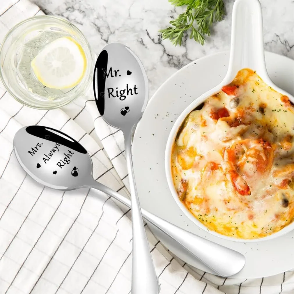 Ложка Кавова Mr. Right Mrs. Always Right Нержавіюча сталь, фото №5