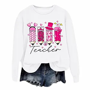 Свитшот Vhersily На День святого Валентина С буквенным графическим принтом Зима Осень Сердце Красный Любовь Пуловер Повседневный Модный Принт в виде сердец Аниме Королева сердец Смешной Милый Для пары - Фото 1