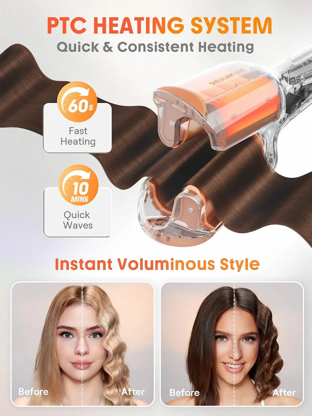 Плойка для хвиль SHEGLAM Beach Babe 2 циліндри 25 мм, фото №5 Плойка для хвиль SHEGLAM Beach Babe 2 циліндри 25 мм, фото №5