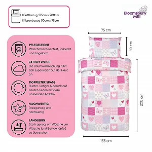 Комплект дитячої постільної білизни Bloomsbury Mill Hearts & Butterflies Patchwork synthetic.ua - Фото 1