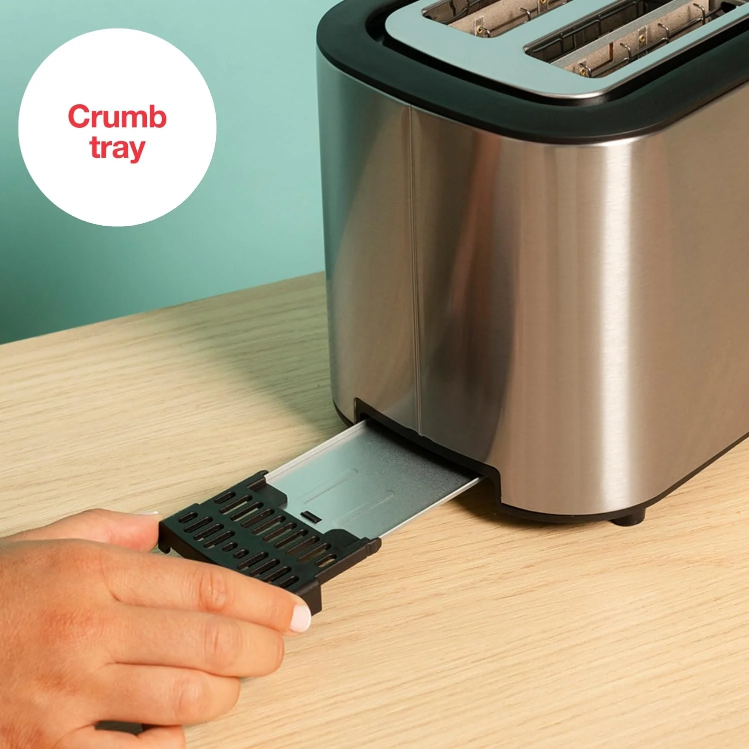 Тостер Solac Buon Giorno Mini Inox, 870 Вт,  6 рівнів підсмажування, 3 функції, 2 скибочки, самоцентрування, LED-підсвітка, висувний піддон для крихт, сірий, фото №8