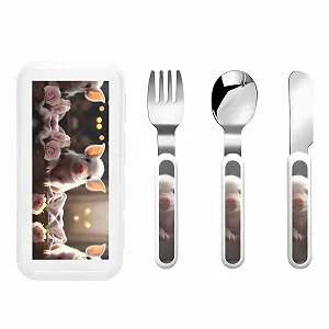 Дитячий набір столових приборів Молода свинка - Фото 1