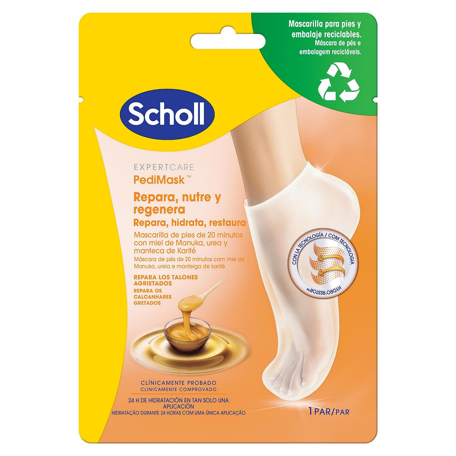 Маска для ног Scholl PediMask PediMask для мягкости стоп с медом манука Глубокое увлажнение, фото №1