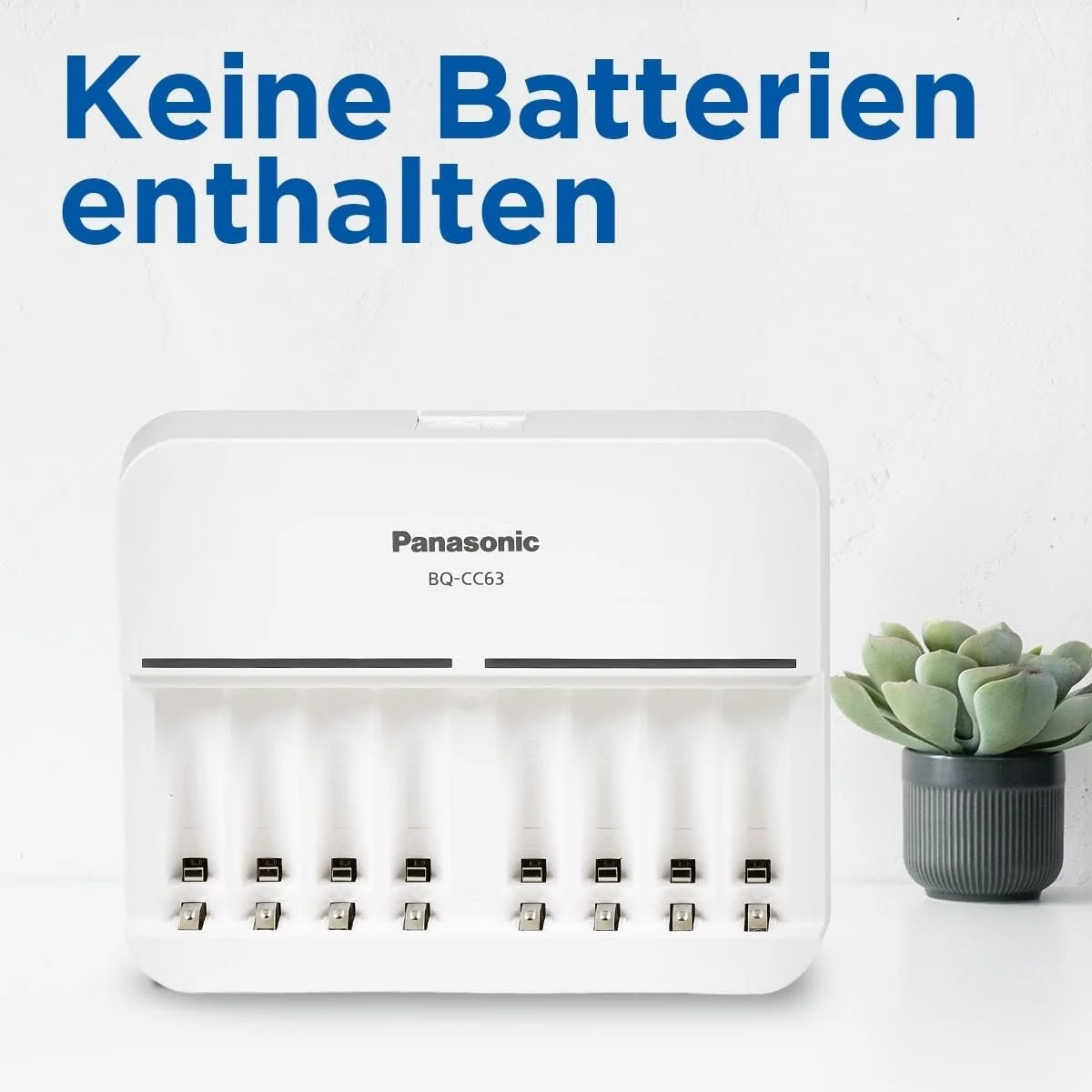 Зарядное устройство Panasonic eneloop Smart 8 для 1–8 аккумуляторов AA/AAA NI-MH, с 8 светодиодными индикаторами и 9 функциями безопасности, синий, BQ-CC63, фото №2 Зарядное устройство Panasonic eneloop Smart 8 для 1–8 аккумуляторов AA/AAA NI-MH, с 8 светодиодными индикаторами и 9 функциями безопасности, синий, BQ-CC63, фото №2