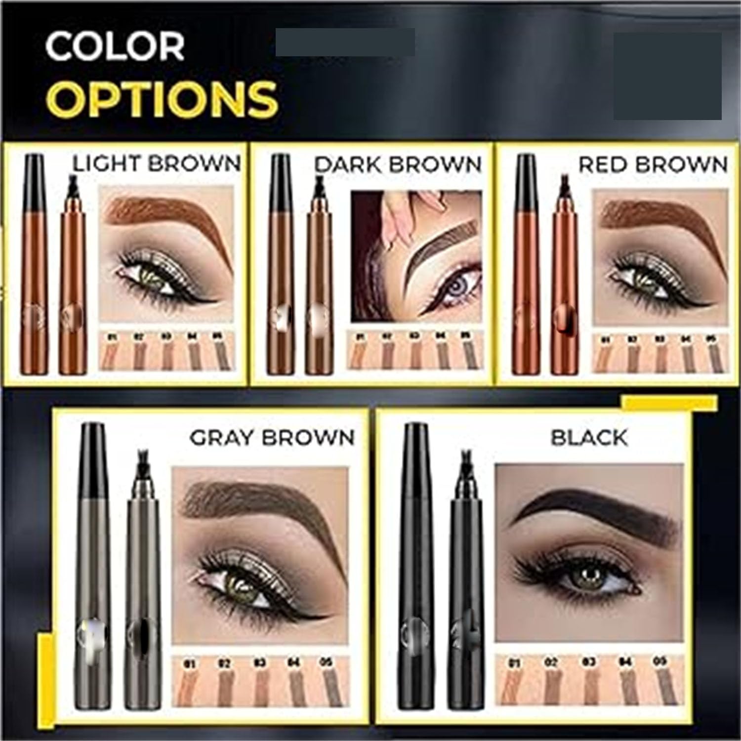 Ручка заповнювач водостійка для брів/бороди чорна, фото №5 Ручка заповнювач водостійка для брів/бороди чорна, фото №5