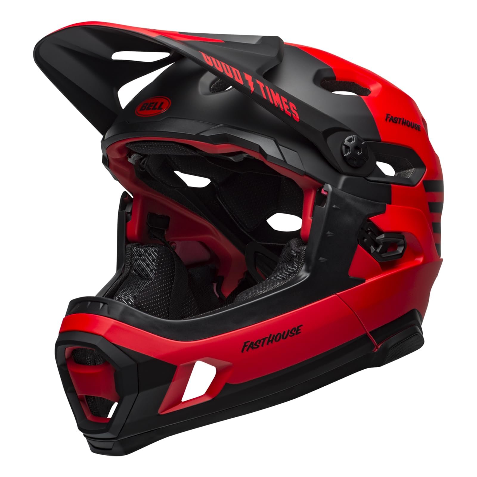 Шолом Bell SUPER DH Spherical Унісекс, для дорослих, Mat/Gls Red/Black Fasthouse, L, фото №1