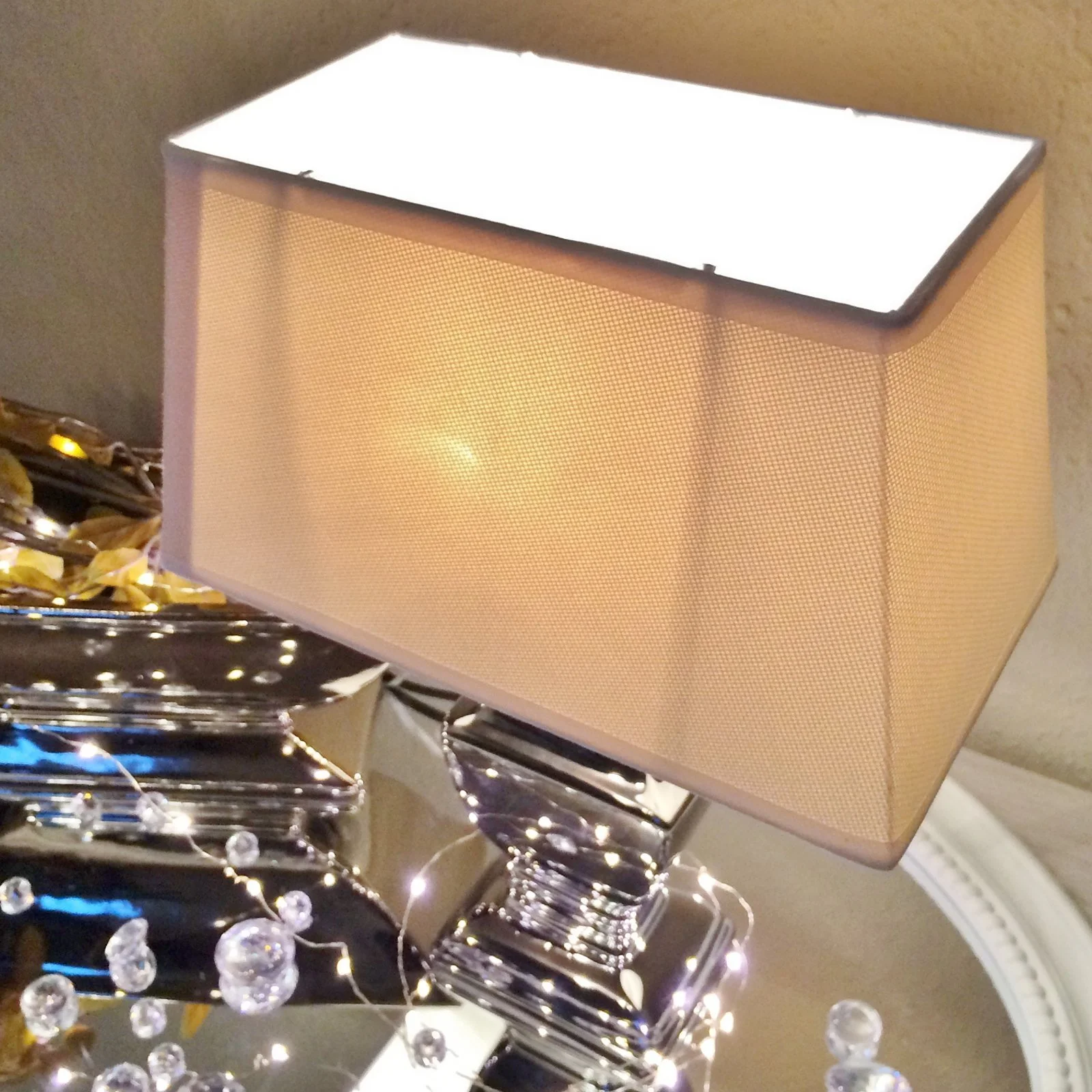 Настільна лампа DRULINE Silver Lady 35 см Біло-сріблястий, фото №5