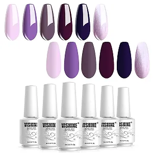 Гель-лак Vishine Серія 6 кольорів Фіолетова серія - Фіолетовий Бузковий Виноградний - Фото 1