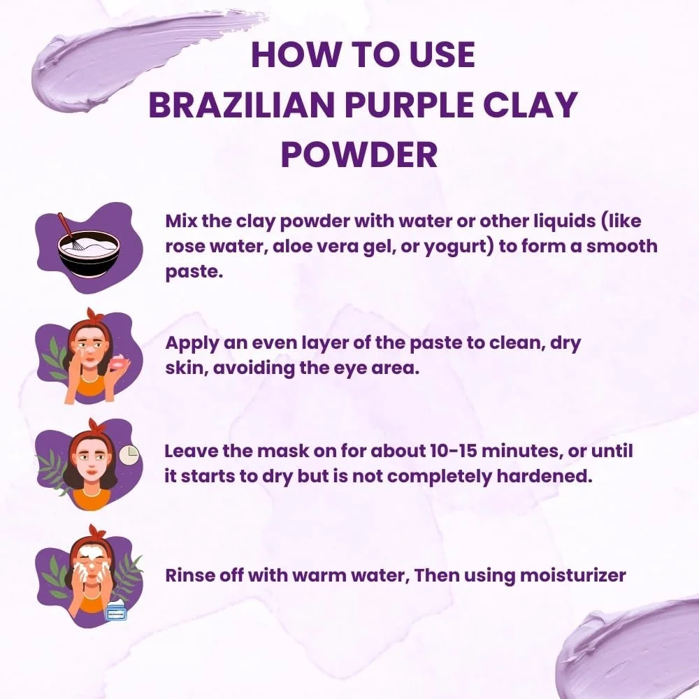 Маска для обличчя Hebhac Brazilian Purple Clay Powder 226.8 г Фіолетовий, фото №6