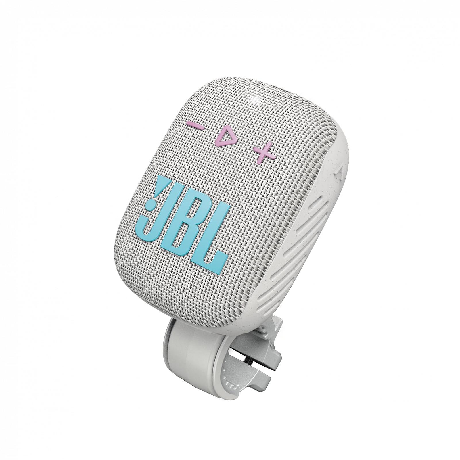 Box JBL Wind 3S Portable Mini Bluetooth Speaker Waterproof with Clip for Sports, Bicycle and Scooter Bass Boost White Grey, фото №2