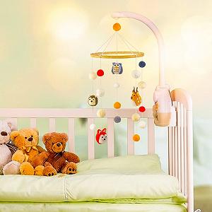 Мобіль URFEDA Baby Windspiel Krippe з фетровими кулями 3D Ведмідь Сова Mobile Baby Дзвіночок для ліжка дітей підвісна гра в кімнату для дитини декор ліжка новонароджених подарунки synthetic.ua - Фото 1