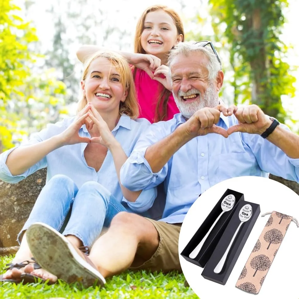 Ложка для кави Grandparents Beste Oma und Opa Der Welt, нержавіюча сталь, фото №4 Ложка для кави Grandparents Beste Oma und Opa Der Welt, нержавіюча сталь, фото №4