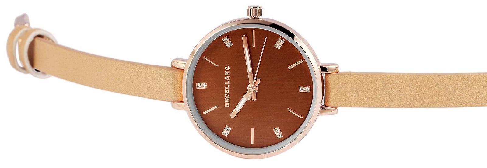 Женские часы Excellanc 1900155 Ремешок из искусственной кожи Аналоговый Кварцевый Стразы, фото №2