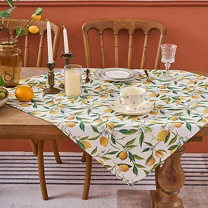 Скатертина Table Decoration Polyester Washable Easy Care Lemon 85 x 85 см Yellow - Фото 1