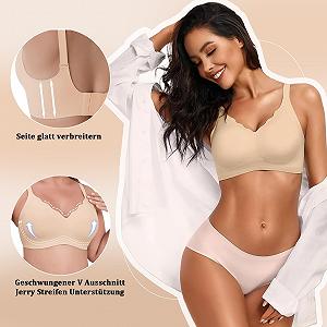 Бюстгальтер без косточек Jelly Bra бесшовный с волнистым V-образным вырезом 3D поддержка Push-Up synthetic.ua - Фото 1