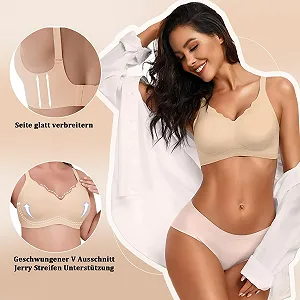 Бюстгальтер без косточек Jelly Bra бесшовный с волнистым V-образным вырезом 3D поддержка Push-Up synthetic.ua - Фото 1
