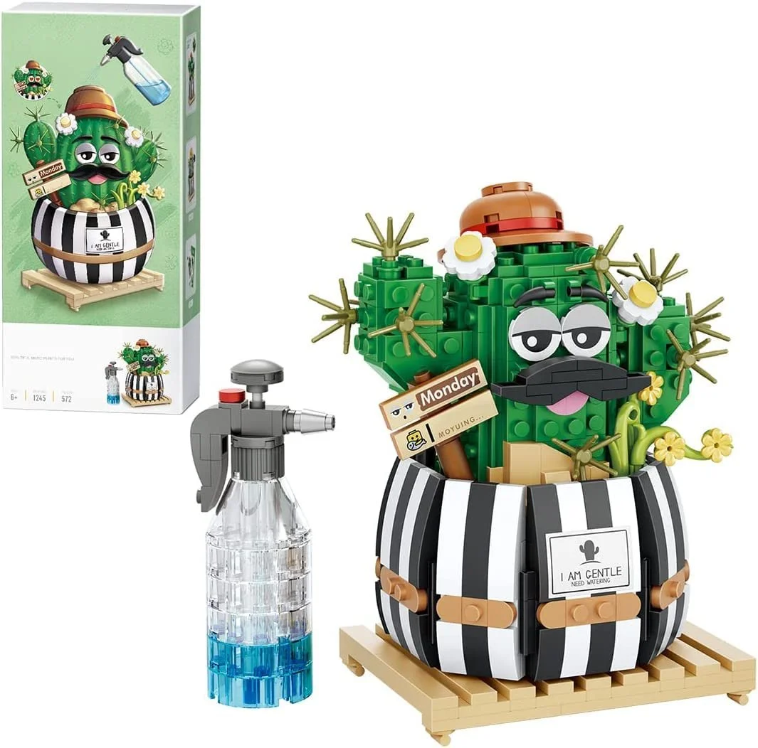 Конструктор AKOGD Кактус, искусственный бонсай, креативный DIY проект, комнатное украшение, ботаническая коллекция, строительные блоки для взрослых и детей (#1), фото №1