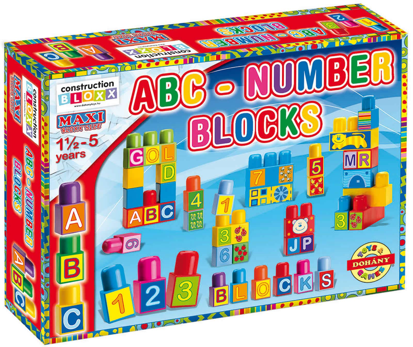 Набор блоков Dohany Maxi Bloxx ABC Numbers 64 шт. 18M+, фото №2 Набор блоков Dohany Maxi Bloxx ABC Numbers 64 шт. 18M+, фото №2