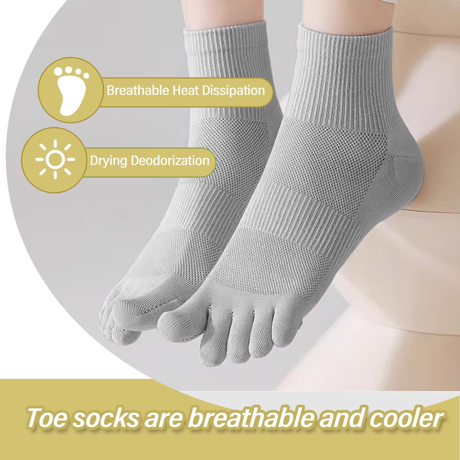Женские носки с пальцами 4 пары, носки с пятью пальцами для женщин, хлопковые носки для спорта и бега, EU 35-42, фото №4