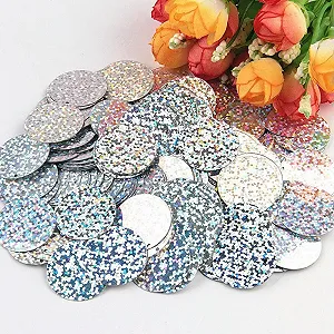 Круглые отдельные пайетки 20 mm Серебристый, 20 g - Фото 1