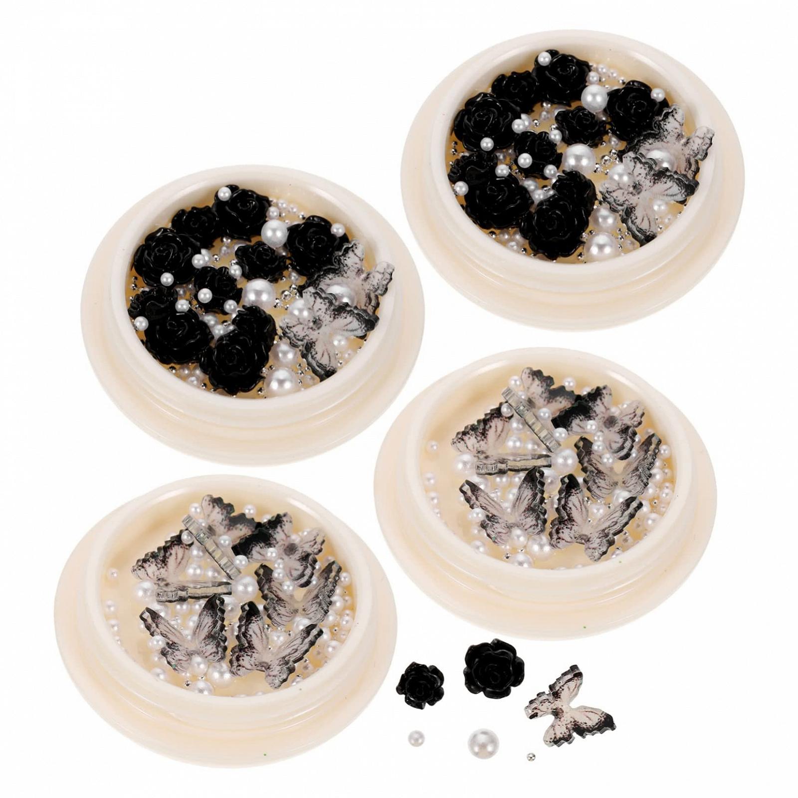 Украшения для ногтей Цветы Стразы и Жемчуг для дизайна ногтей, фото №5