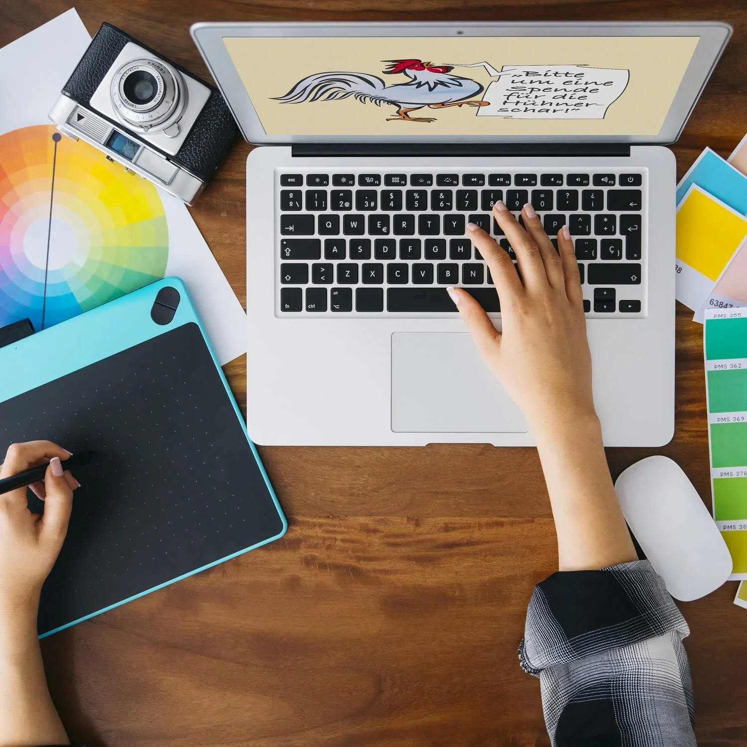 Скарбничка дерев'яна Півень синій з написом, фото №8