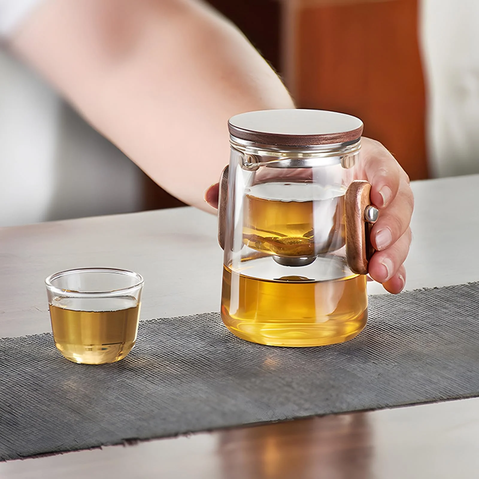 Чайник-заварник Magische Teekanne Mini-Reise скляний для відокремлення чаю від води, фото №9