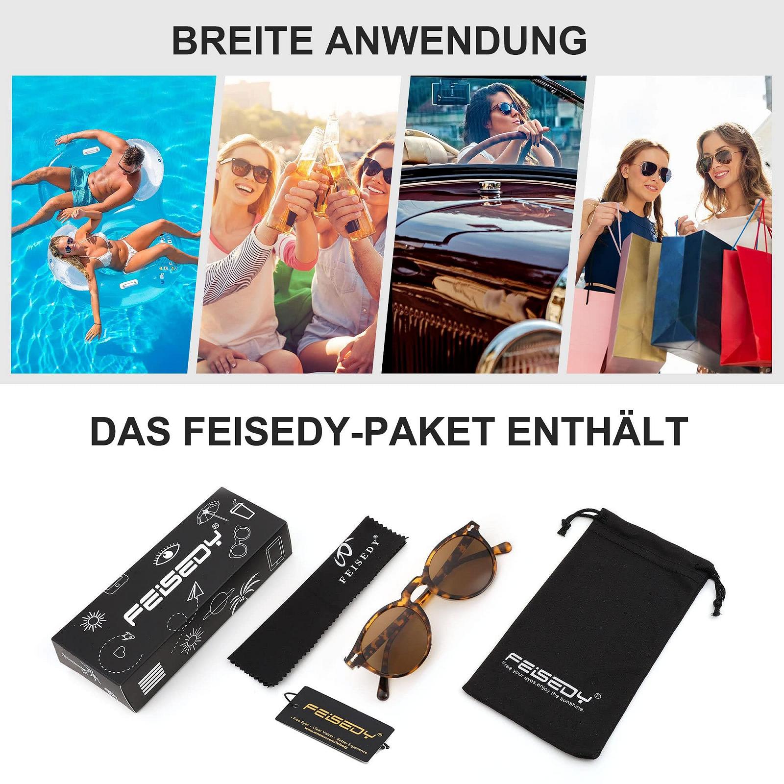 Поляризовані сонцезахисні окуляри Круглі FEISEDY B2355 Жіночі Вінтажні Маленькі з UV400 захистом, фото №6