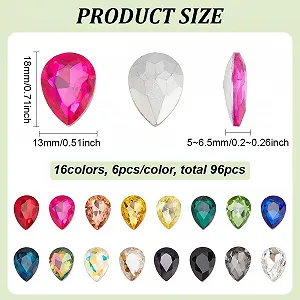 Стразы Каплевидные Glasstrasssteine 18 x 13 мм, 16 цветов synthetic.ua - Фото 1
