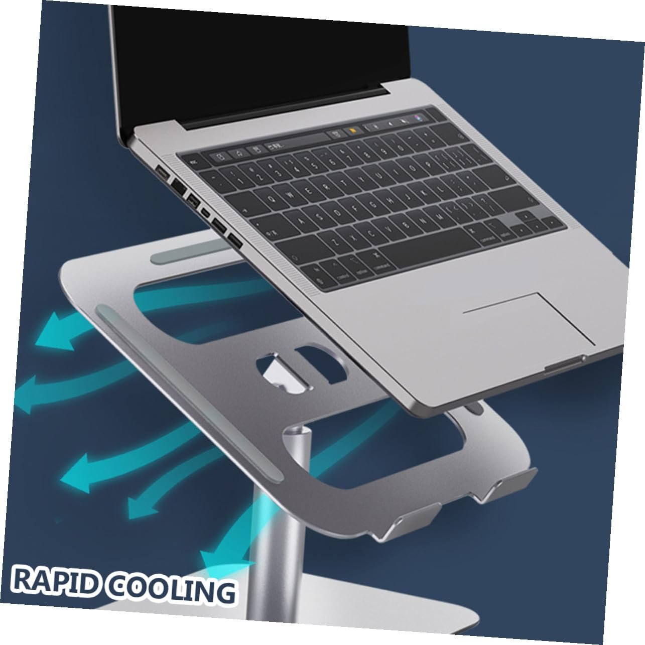 Портативная складная подставка для ноутбука серебристая, фото №2