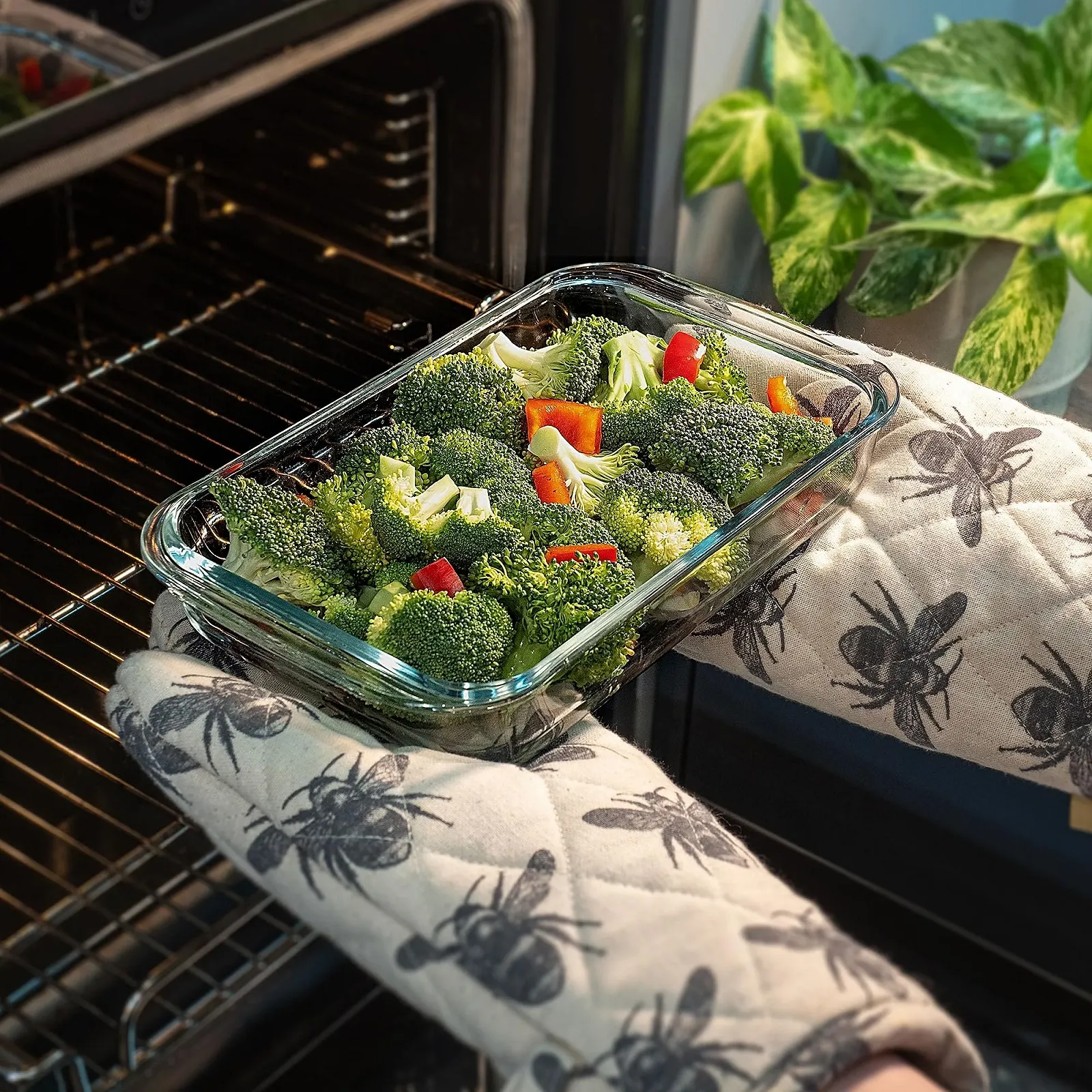 Форма для запікання KADAX прямокутна 6 л з термостійкого скла з кришкою прозора, фото №4