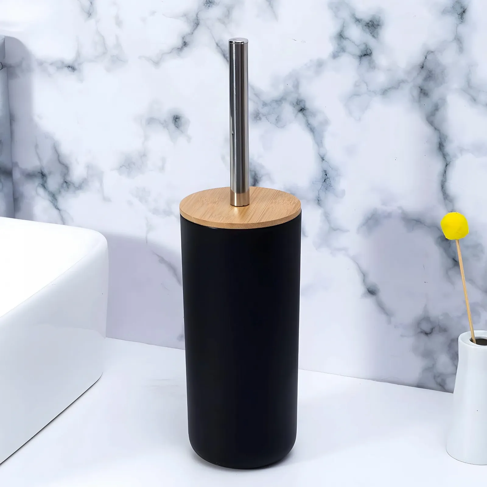 Набір для ванної кімнати Retoo 6 предметів, дозатор мила, тримач для зубних щіток, мильниця, склянка, органайзер, чорний колір, фото №7 Набір для ванної кімнати Retoo 6 предметів, дозатор мила, тримач для зубних щіток, мильниця, склянка, органайзер, чорний колір, фото №7