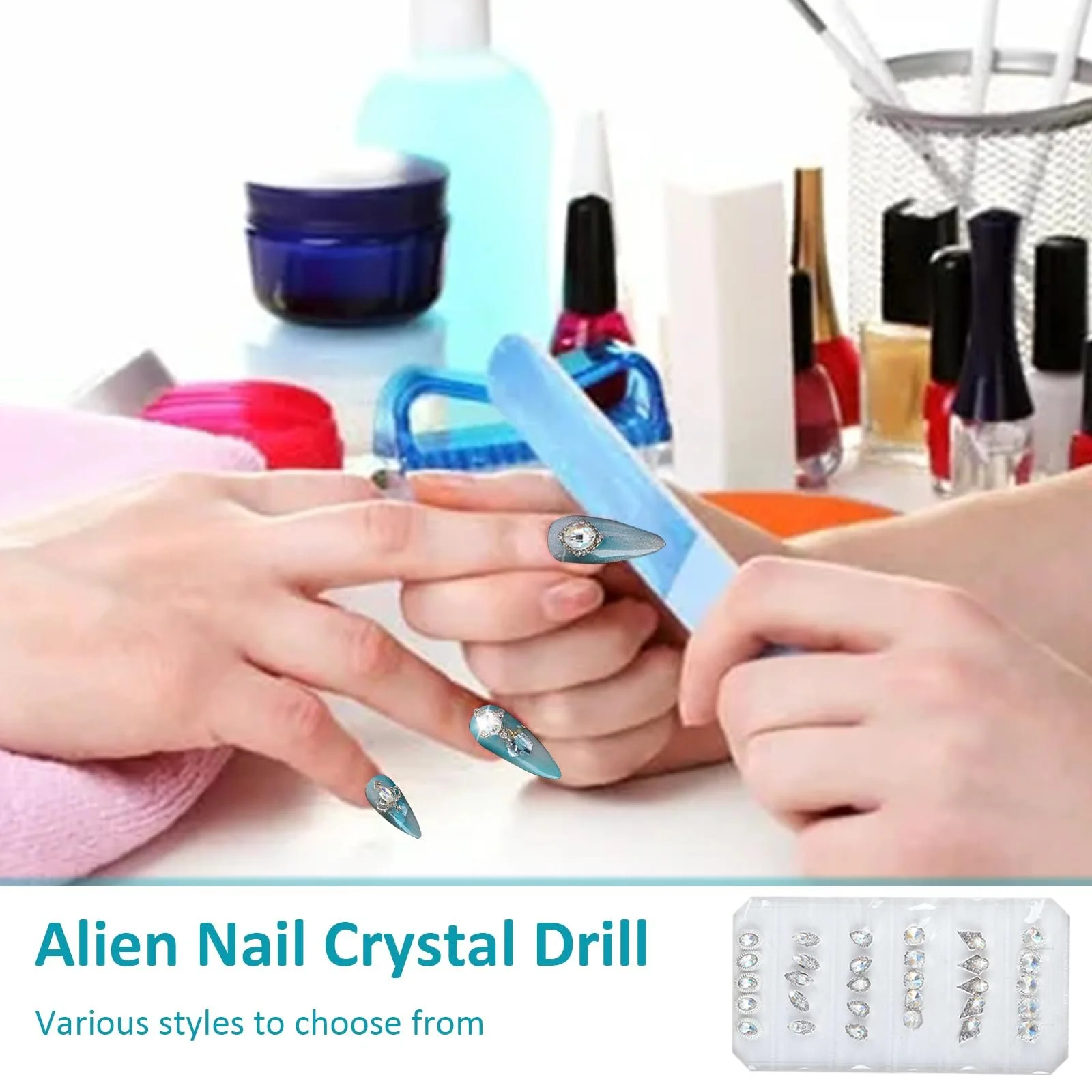 3D Металеві прикраси для нігтів, наклейки для манікюру, кристали, стрази аксесуари, фото №2