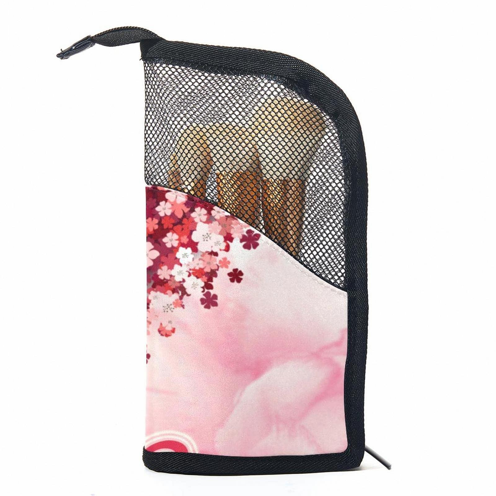 Набір пензлів для макіяжу з сумкою-органайзером 12 шт Mother's Day Foral Heart Pink Colored-2610, фото №1