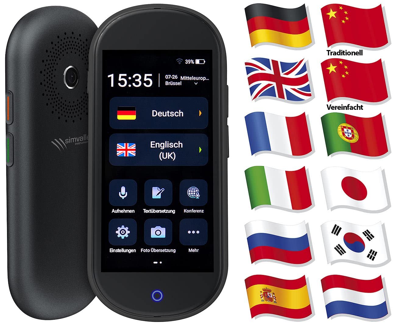 Мобильный Переводчик simvalley MOBILE Instant Translator: Голосовой, 106 языков, сенсорный экран, 4G, WiFi, фото №2