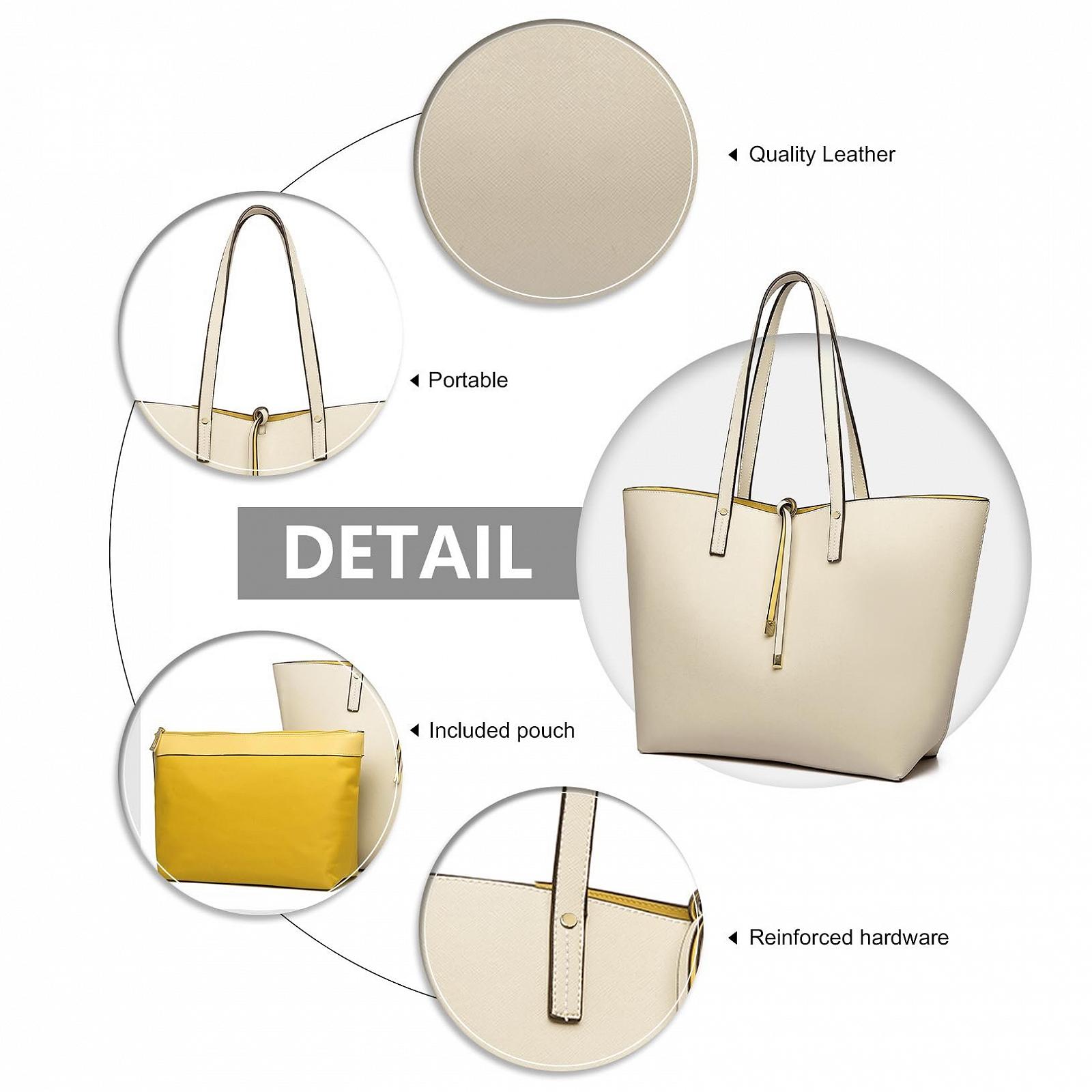 Сумка-шопер Miss Lulu, велика жіноча сумка, модна жіноча сумка з ПУ шкіри, практичний набір із 2 сумок, фото №3